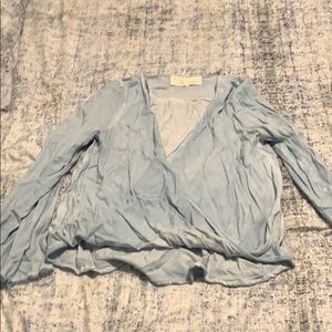 Chambray cross cross top